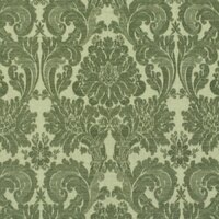 Detailansicht des Stoffes JACOBIAN, Farbton SAGE GREEN (Ornamentmuster/Barock)