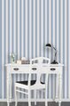 Raumbild der Tapete MILO STRIPE BLUE/BEIGE