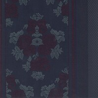 Detailansicht des Streifenstoffes PETRARCA, Farbton RED/BLUE (von der Barockzeit inspiriert)