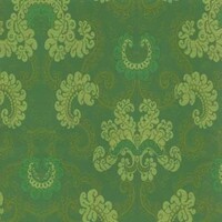 Detailansicht des Replikastoffes SOPHIA, Farbton GOLD/GREEN (franz. Barockzeit)