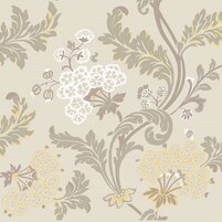 Motivansicht der schwedischen floralen Jugendstiltapete VARSTA, Farbe BEIGE, bei ARTE FRESCA